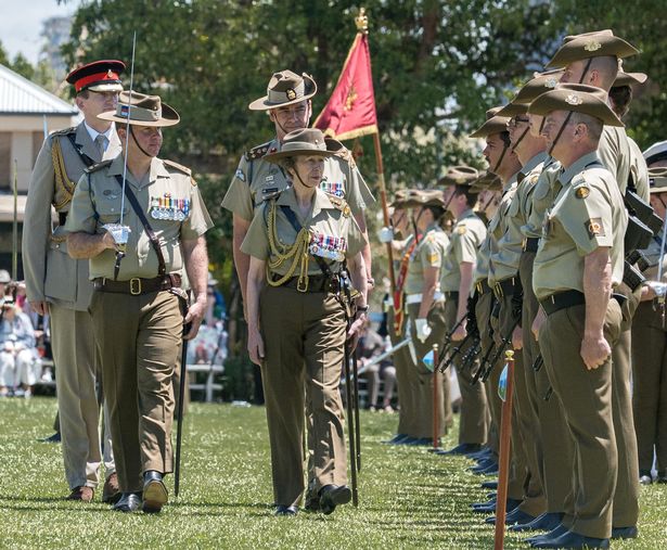 Anne inspects the parade to mark the 100th anniversary of the Royal Australian Corps of Signals