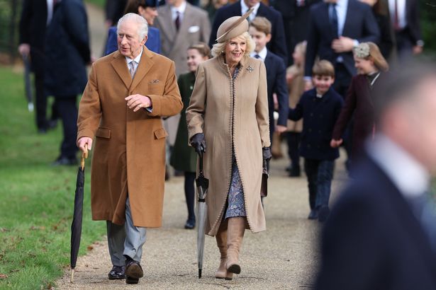 King Charles and Queen Camilla lead the family to St Mary Magdalene Church in Sandringham on a previous Christmas Day