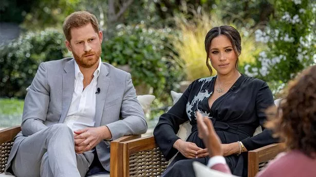 Prince Harry and Meghan Markle with Oprah Winfrey 2021