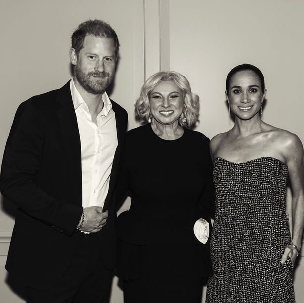 Harry and Meghan with Angela Pearl
