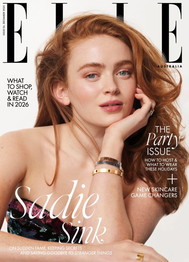 Sadie Sink photographed by Philip Gay and styled by Naomi Smith for Elle Australia – December 2025 Sadie Sink photographed by Philip Gay and styled by Naomi Smith for Elle Australia - December 2025