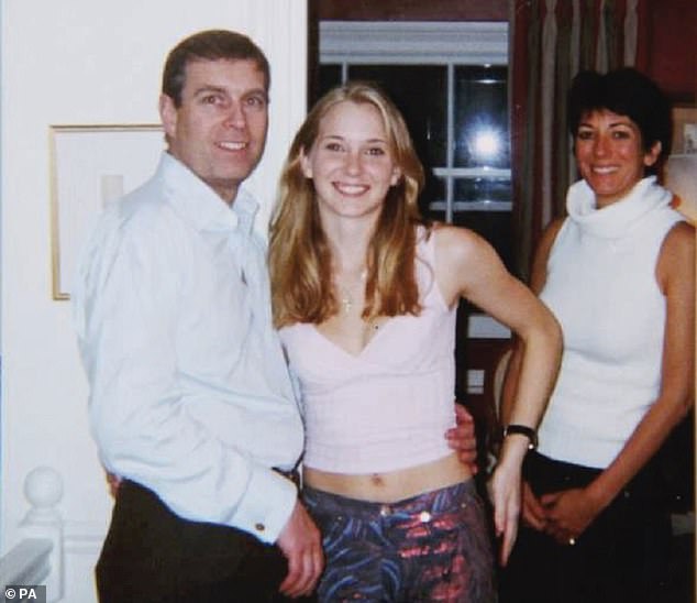 Prince Andrew, Virginia Giuffre and sex trafficker Ghislaine Maxwell in a photo reportedly taken in 2001, when Giuffre was 17 years old. Prince Andrew denied having sex with Ms Giuffre, but forked out millions in an out-of-court settlement in February 2022