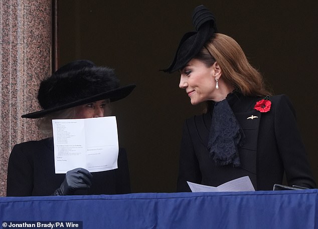 At one point, Camilla shared a 'rather playful smile' with the mother-of-three, the body language expert added
