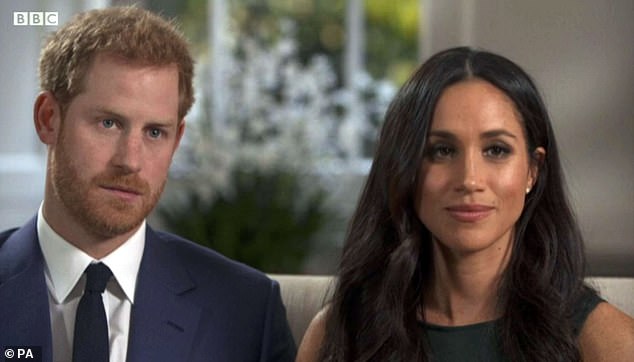 In a further sign of her need to 'control' the narrative of the conversation, when Husain queries how the pair first met, Meghan quickly interjects during Harry's brief explanation and is quick to remind the prince that they 'should protect' their 'privacy'