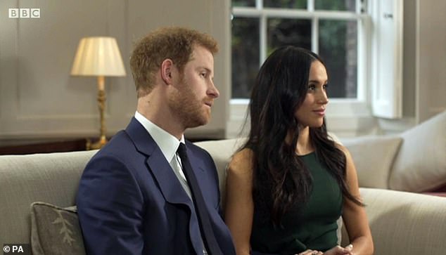 For body language expert Judi James , the interview is littered with instances of Meghan enacting the more dominant role of 'subtle movie director' through the strategic use of 'non-verbal ties'. She notes that Harry is sat with a 'slightly slumped' posture