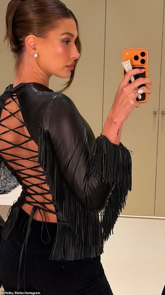 Hailey Bieber kicked off her 29th birthday celebrations as she attended a glitzy bash thrown by her skincare brand Rhode on Thursday