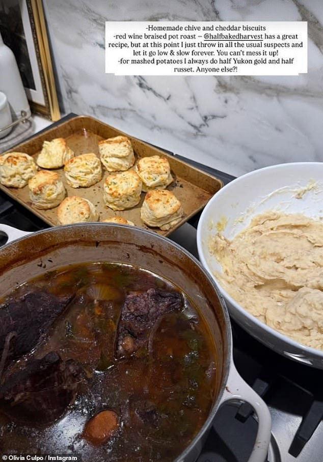 Olivia Culpo, who owns a clutch of restaurants with her family in her native Rhode Island, offered her fans a glimpse of their upcoming meal