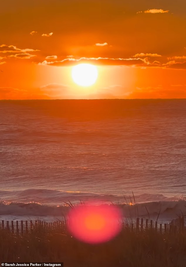 Sarah Jessica Parker similar posted a dazzling snap of the sunrise over the sea, as seen from the house she and her husband Matthew Broderick own in the Hamptons