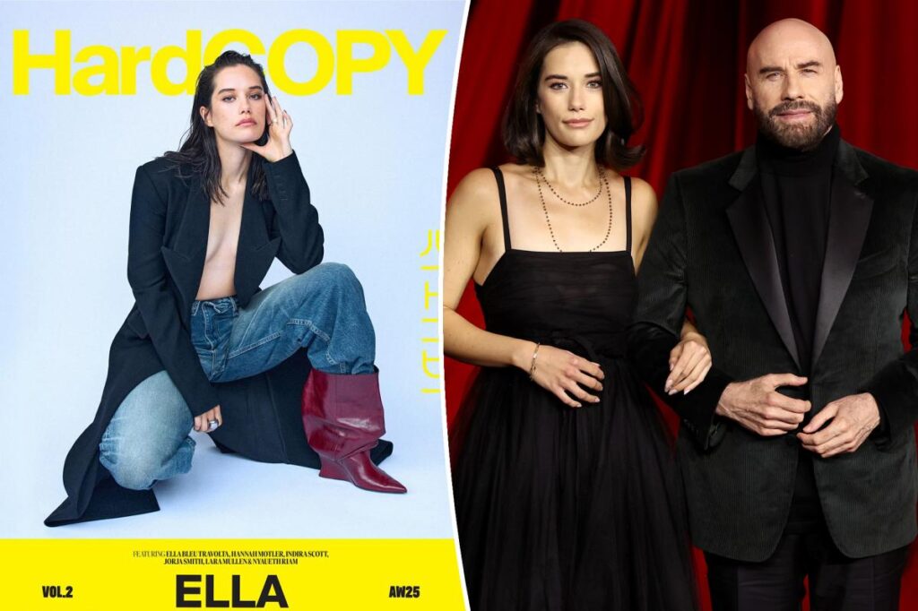 John Travolta’s daughter Ella Bleu wears a blazer sans bra on the cover of HardCopy Magazine John Travolta’s daughter Ella Bleu wears a blazer sans bra on the cover of HardCopy Magazine