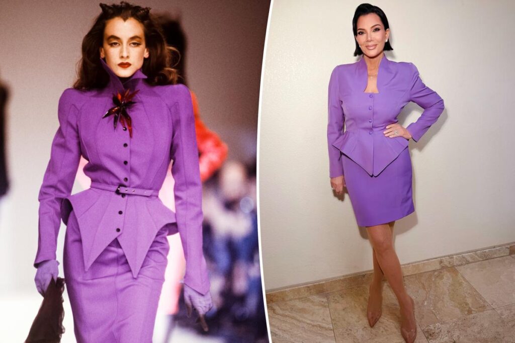 Kris Jenner’s goes full momager with purple 1988 power suit from Thierry Mugler Kris Jenner’s goes full momager with purple 1988 power suit from Thierry Mugler