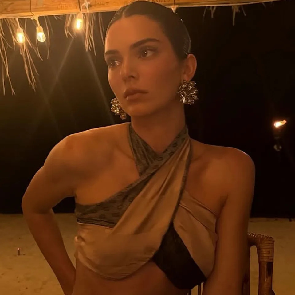  Kendall Jenner celebrated her 30th birthday in a satin skirt set from Dries Van Noten. 