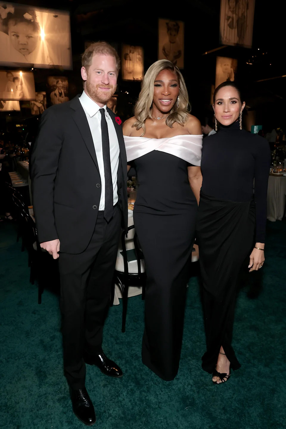 Harry, Serena Williams, and Meghan attend the 2025 Baby2Baby Gala Presented By Paul Mitchell at Pacific Design Center on Nov. 8, 2025, in West Hollywood, California. / Emma McIntyre / Getty Images for Baby2Baby
