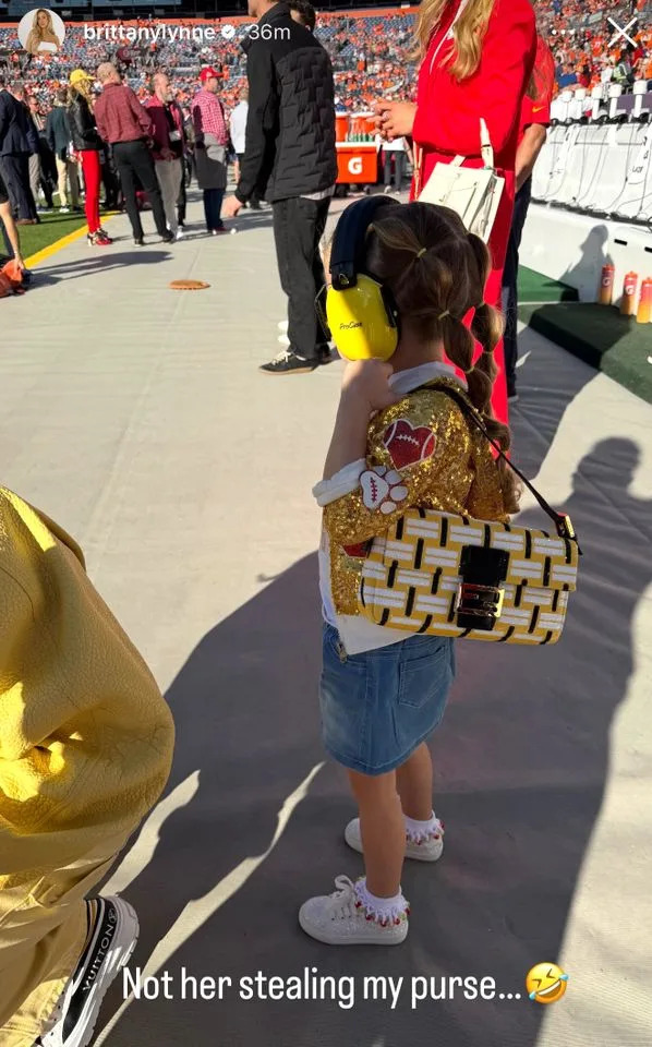Brittany Mahomes/Instagram Sterling Mahomes with Fendi purse