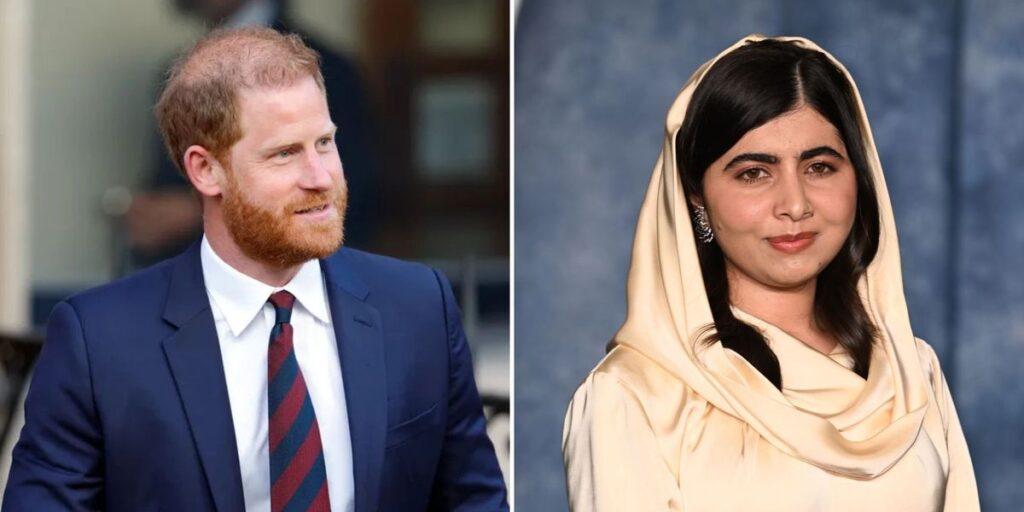 Prince Harry left 'red-faced' after being 'shoved' by Malala Yousafzai's mother