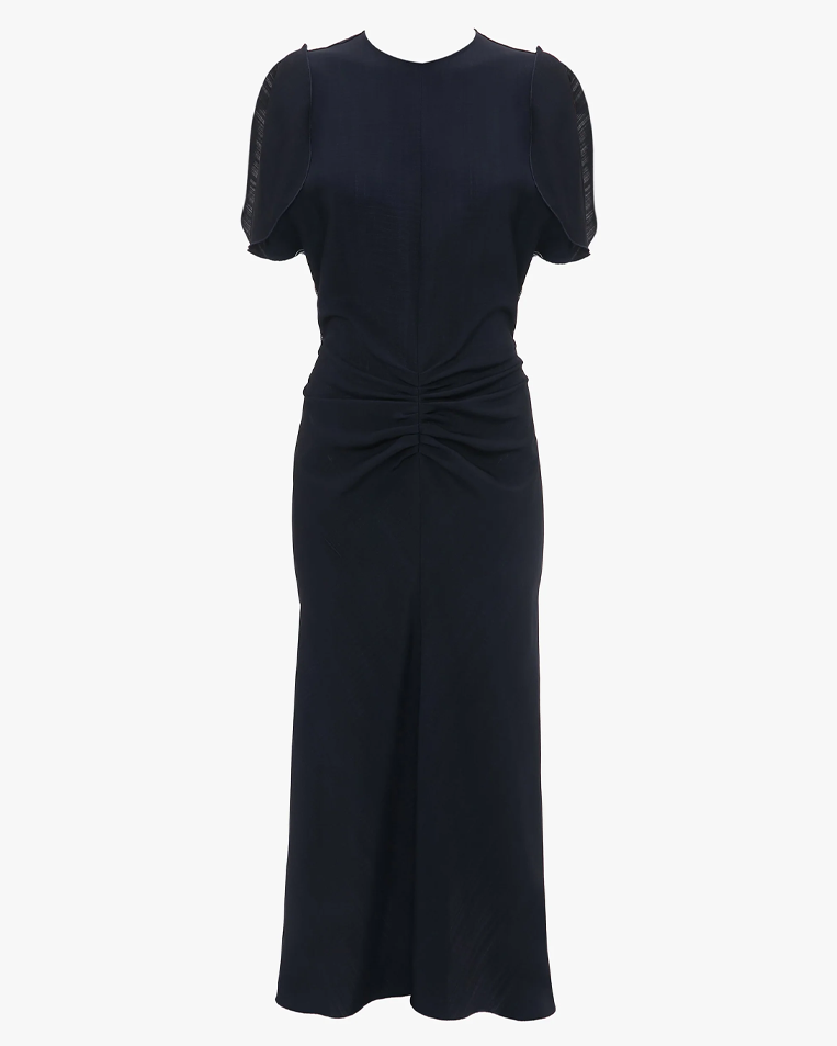 Victoria Beckham gathered-waist Bela midi dress
