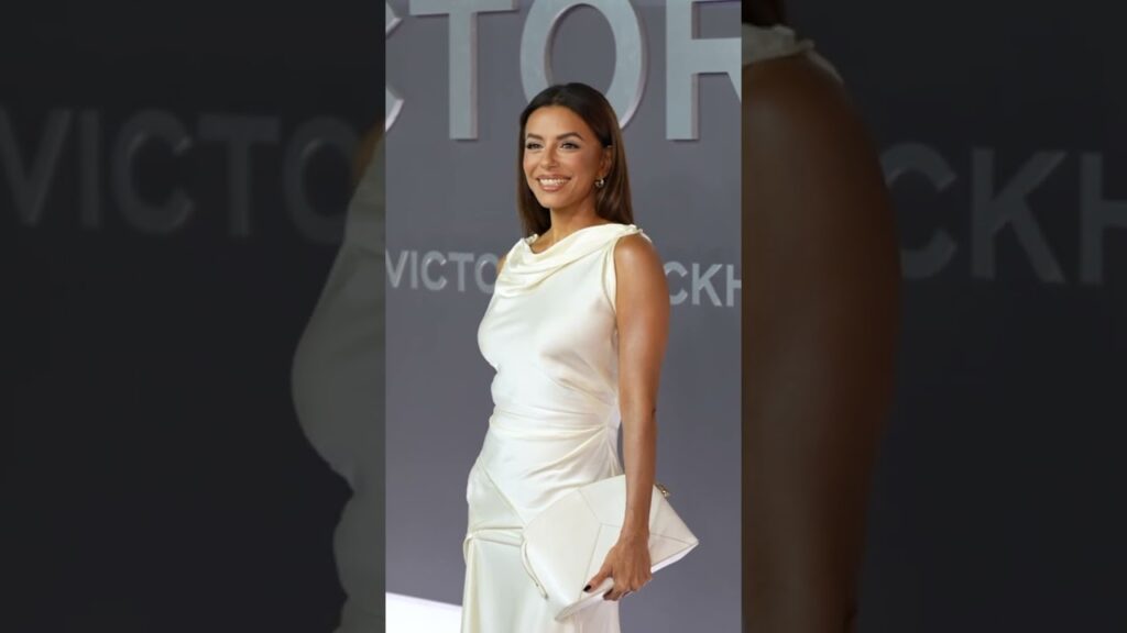 Eva Longoria wows in white at the premiere of BFF Victoria Beckham's Netflix doc in London