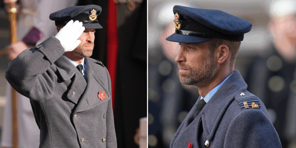 Prince William makes triumphant UK return at Cenotaph after missing Saturday's Royal Family lineup