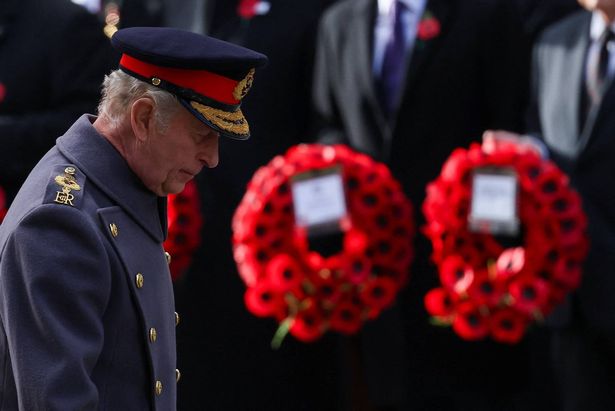 Charles took centre stage and laid the first wreath at the Cenotaph in recognition of the fallen from conflicts dating back to the First World War