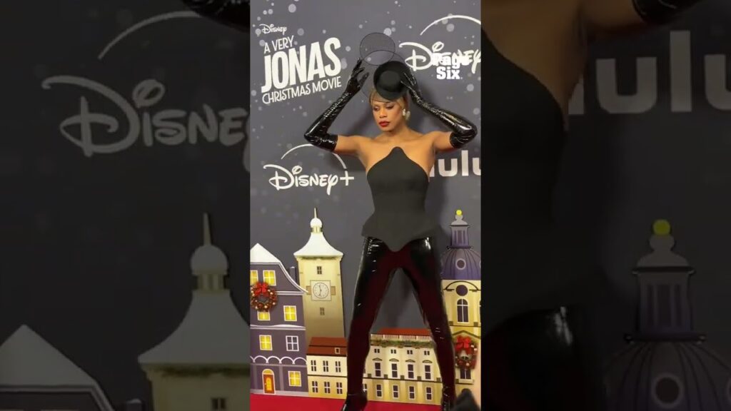 Laverne Cox was working it on the "A Very Jonas Christmas Movie" carpet in New York City 🔥 #shorts