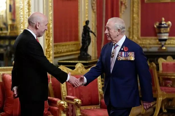 King Charles III and Defence Secretary John Healey at the event