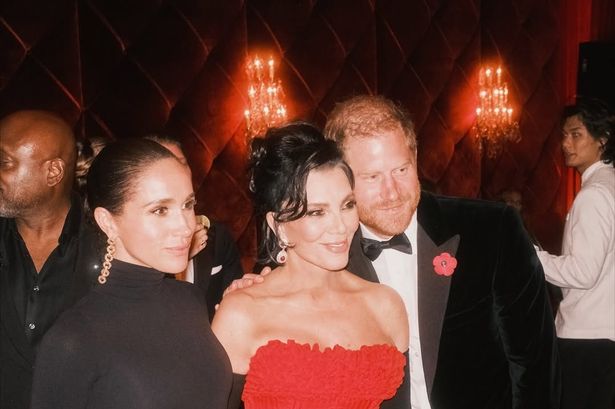 Meghan and Harry happily posed with birthday girl Kris Jenner