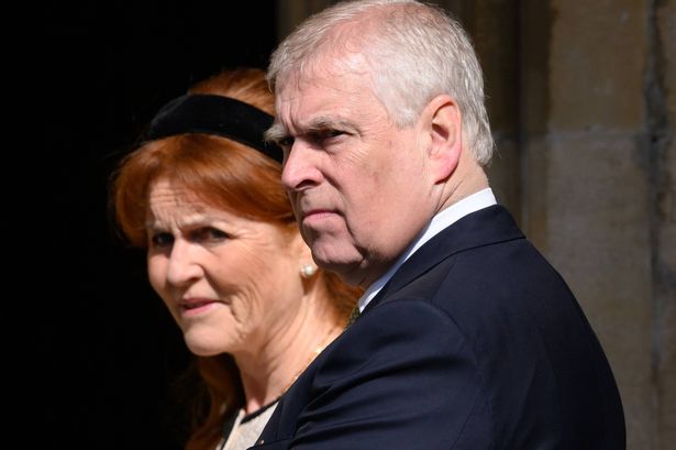 WINDSOR, ENGLAND - APRIL 20: Sarah Ferguson, Duchess of York and Prince Andrew, Duke of York attends the Easter Sunday Mattins Service at St George's Chapel on April 20, 2025 in Windsor, England. (Photo by Karwai Tang/WireImage)
