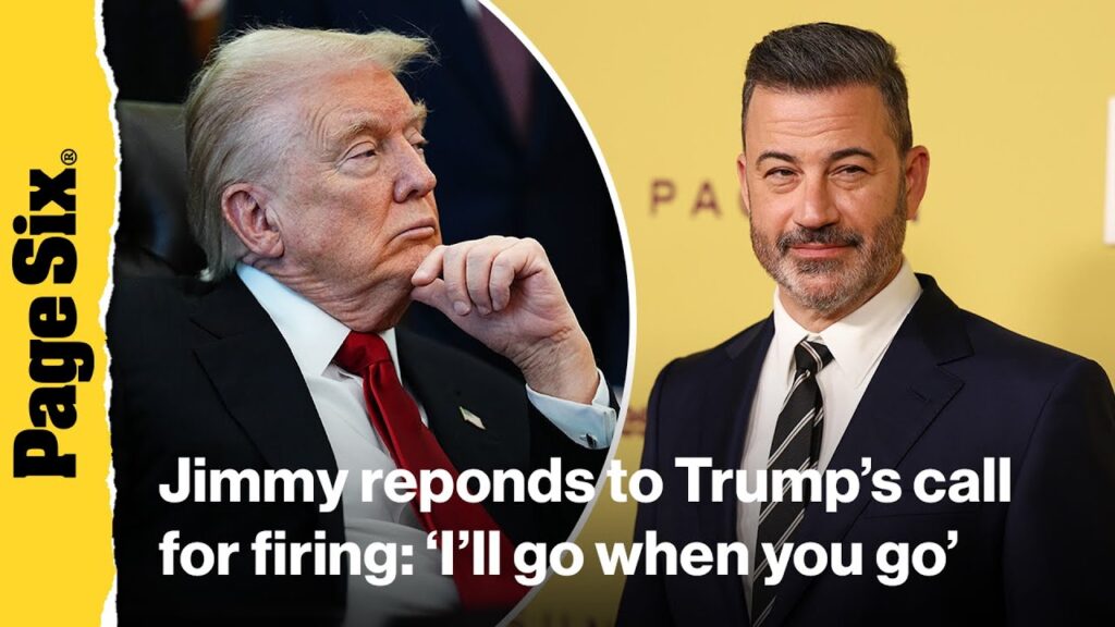Jimmy Kimmel responds to Donald Trump’s call for his firing: ‘I’ll go when you go’ Jimmy Kimmel responds to Donald Trump's call for his firing: 'I'll go when you go'