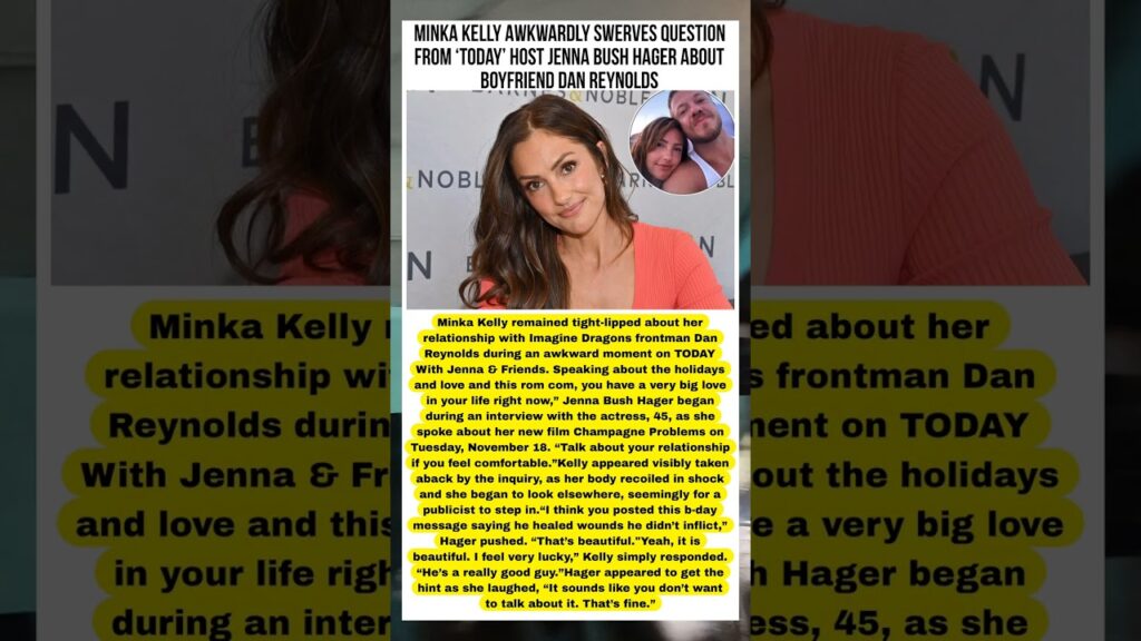 Minka Kelly Awkwardly Swerves Question From Today Host Jenna Bush Hager About Boyfriend Dan Reynolds