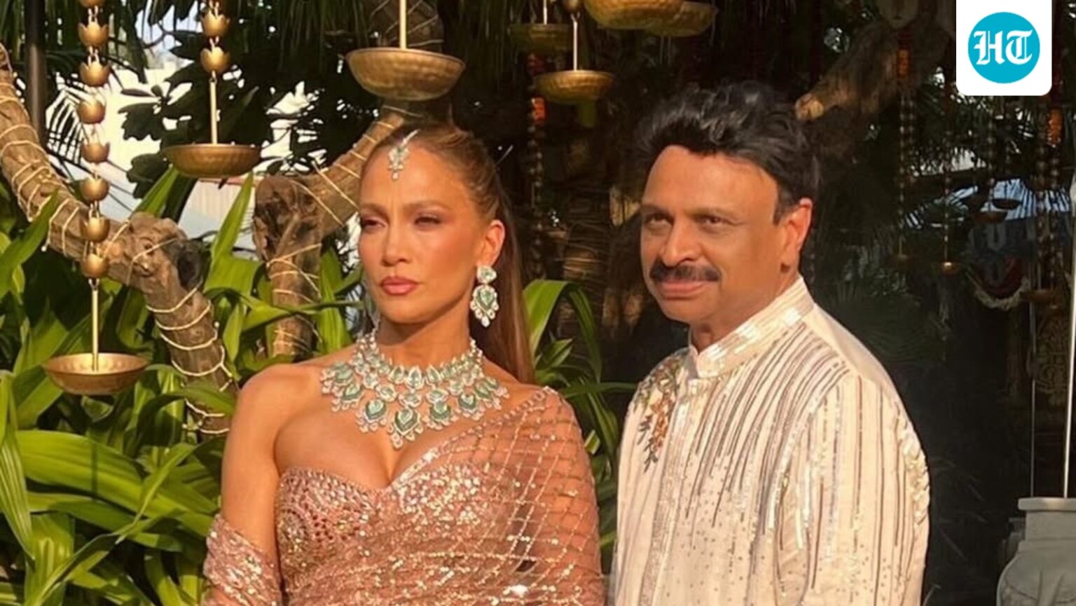 Jennifer Lopez goes desi, stuns in a shimmery saree for Netra Mantena's Udaipur wedding festivities. See pics