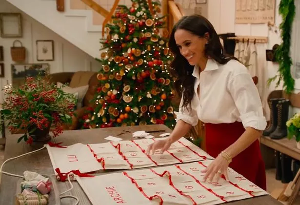 Meghan preparing Xmas decs in her Netflix show