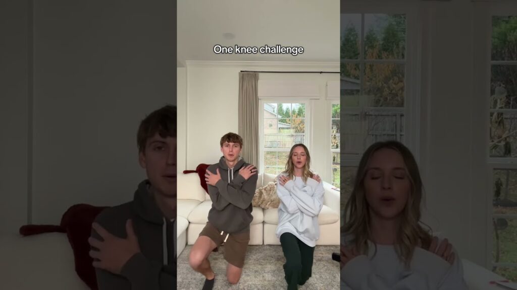Hilarious one knee challenge 🤣