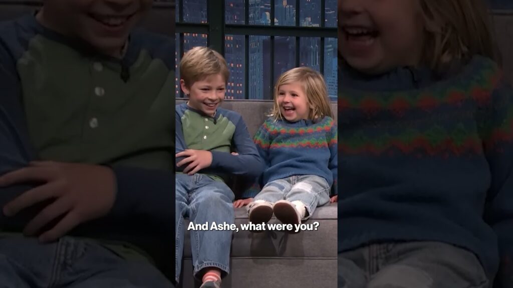 Seth Meyers interviews his kids on his show in adorable surprise moment #shorts Seth Meyers interviews his kids on his show in adorable surprise moment #shorts