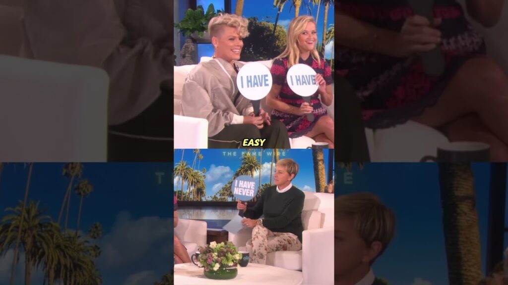 Pink and Reese Witherspoon play Never Have I Ever #theellenshow #pink #reesewitherspoon