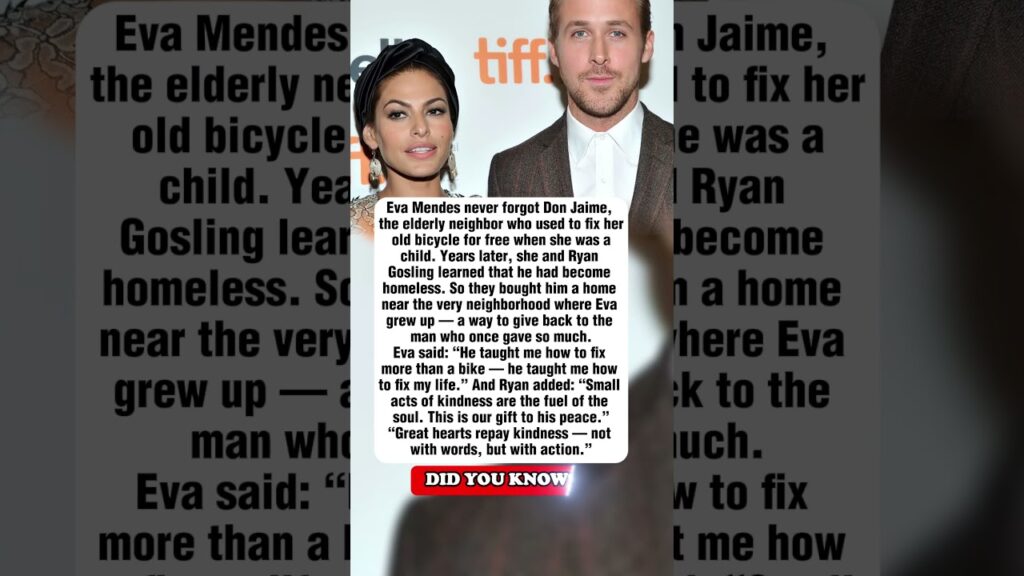 Ryan Gosling & Eva Mendes Bought Their Childhood Hero a Home #heartwarming #kindness