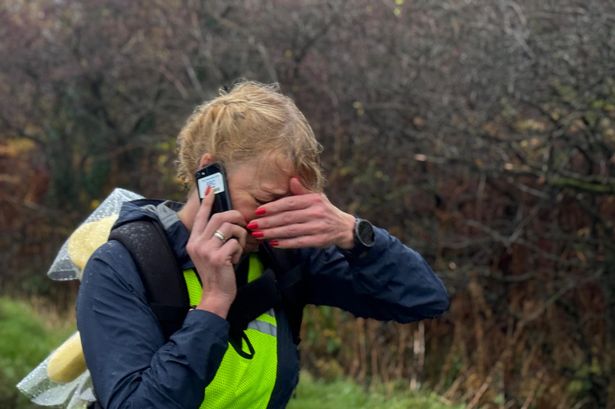 Sara Cox receiving a message from the Prince of Wales during her Children In Need challenge