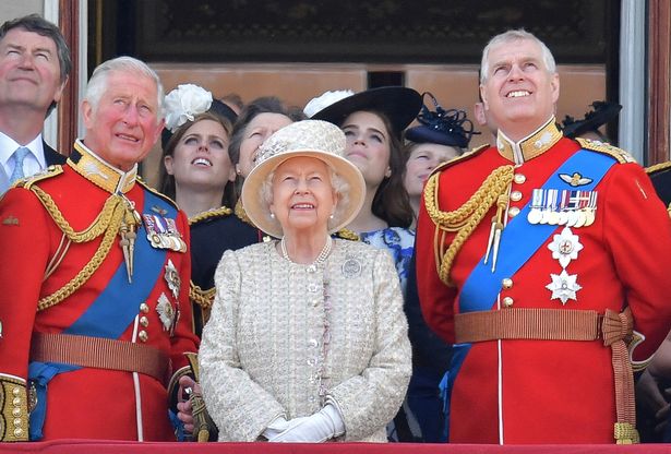 Andrew with the late Queen, and his brother, the now King Charles, in 2019