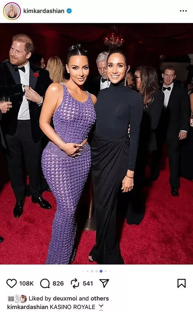 Kim pictured with Meghan at the bash