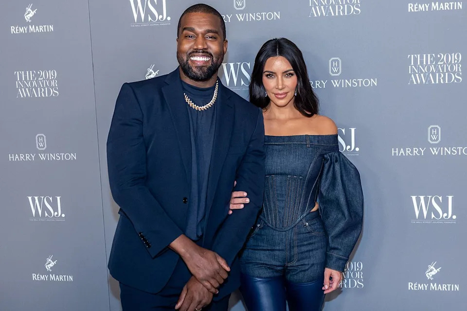 Mark Sagliocco/WireImage Kanye West and Kim Kardashian attend the WSJ Mag 2019 Innovator Awards