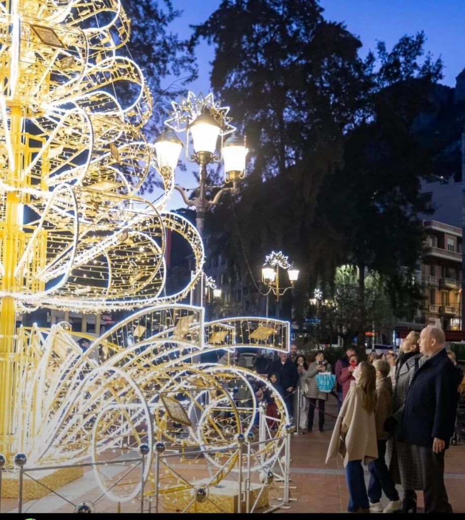 Monegasque Princely Family at the at the unveiling of Monaco's Christmas lights today, November 27. From the Official Instagram Page.