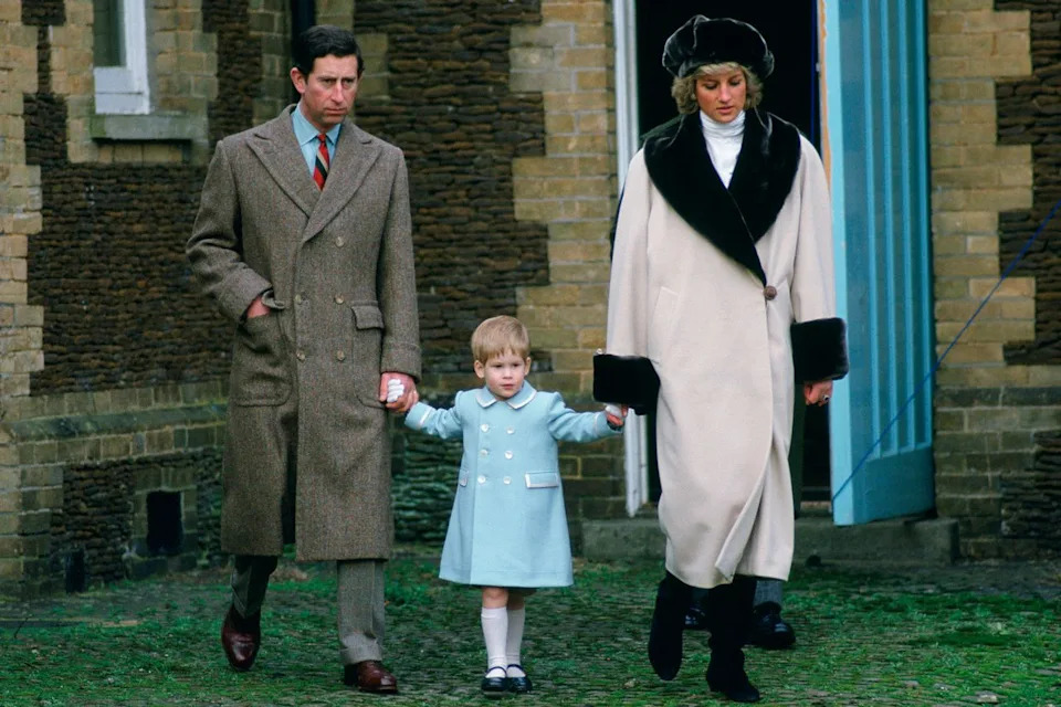 Tim Graham Photo Library via Getty Prince Charles, Prince Harry and Princess Diana at the Sandringham Estate.