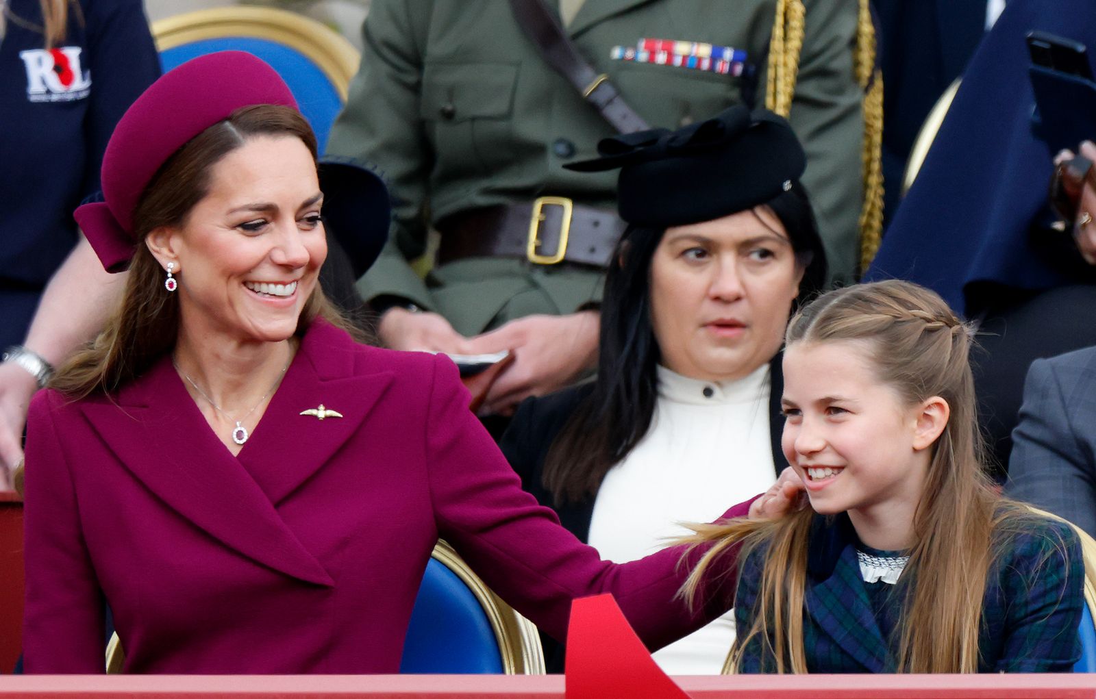The Princess chose the ruby earrings to mark VE Day earlier this year