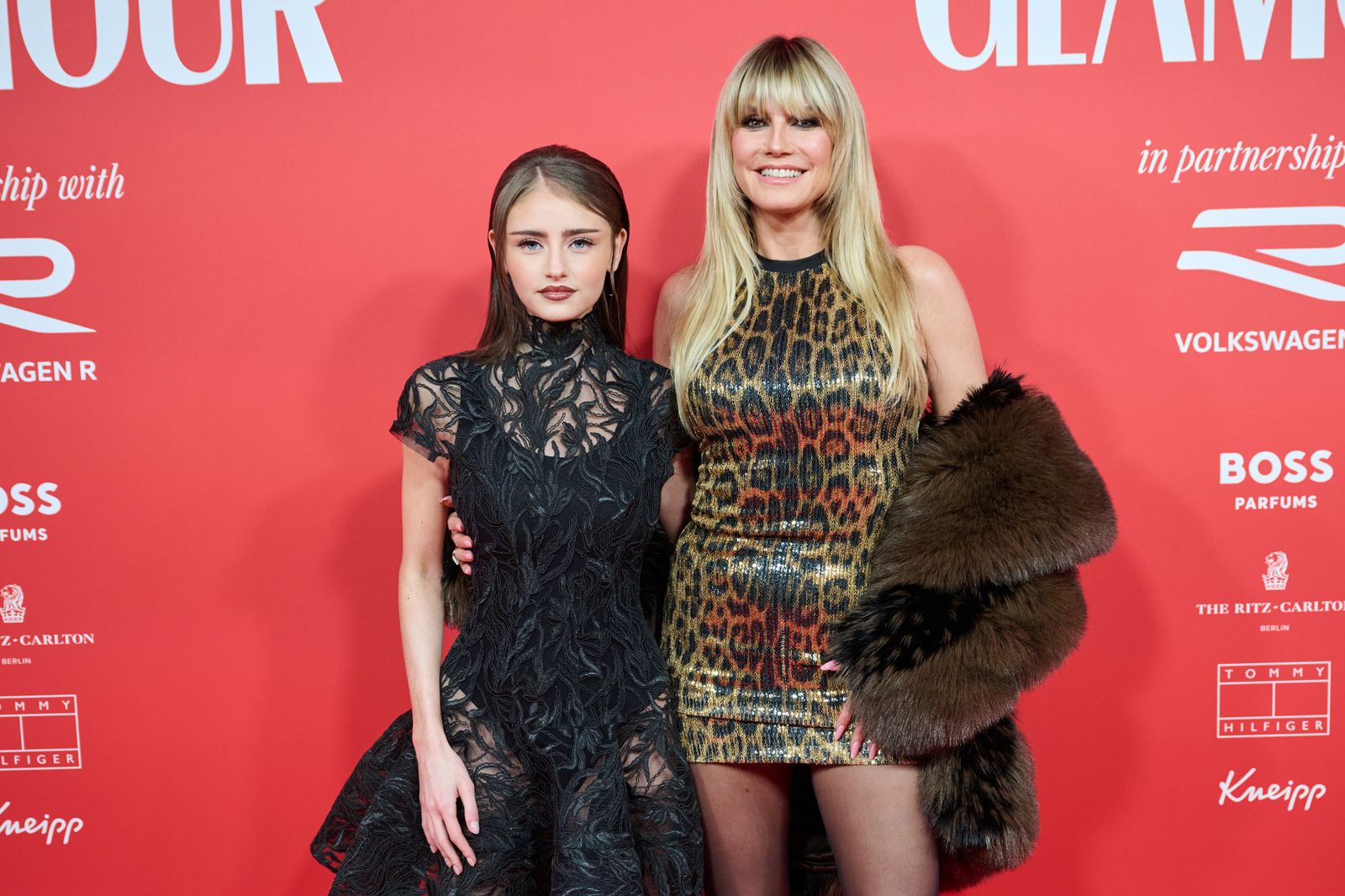 Heidi Klum and daughter Leni attend the Women of the Year awards ceremony at the Ritz Carlton Berlin