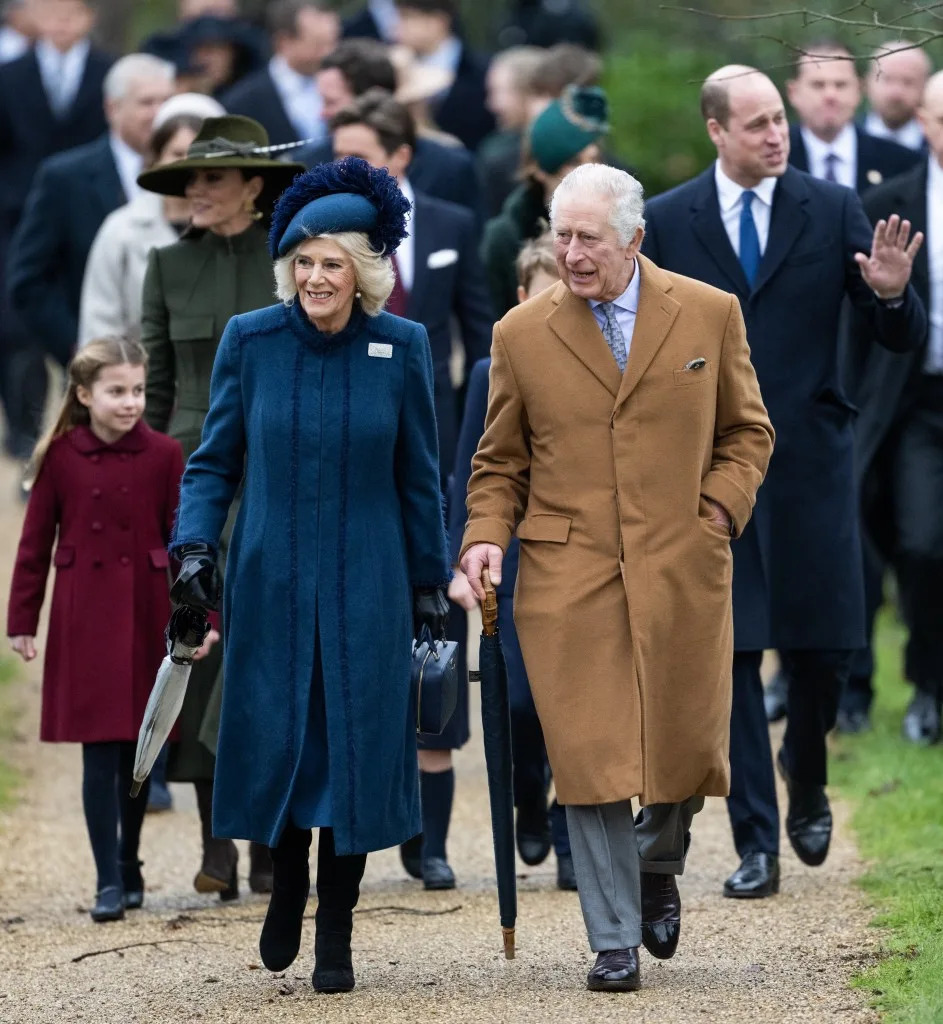 Queen Camilla and King Charles at Sandringham Church in Sandringham, Norfolk, on December 25, 2022. Samir Hussein/WireImage