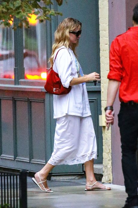 *EXCLUSIVE* Jennifer Lawrence looks stylish in red and white in NYC