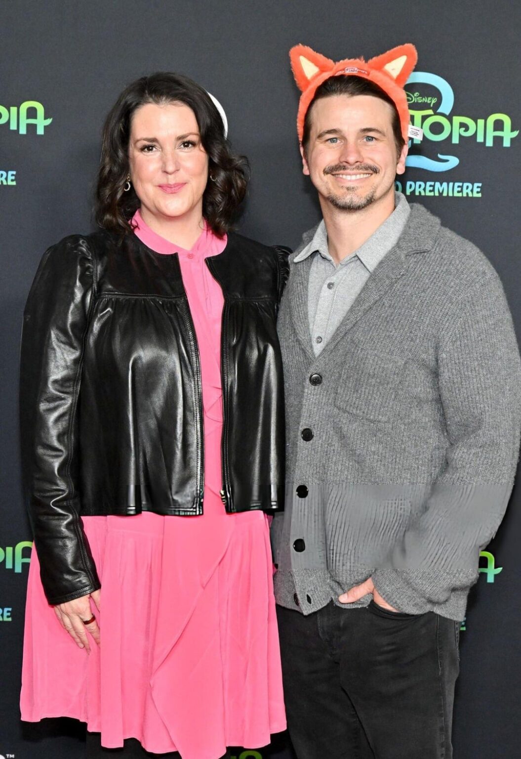 Melanie Lynskey and Jason Ritter at the world premiere of ‘Zootopia 2’ in Los Angeles, California. (November 13, 2025)