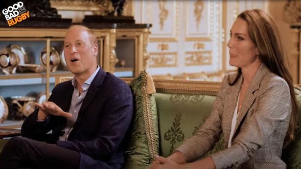 William and Kate during an episode of The Good, The Bad and The Rugby 