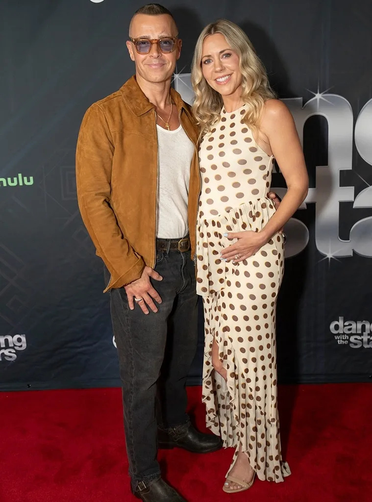 Joey Lawrence, Samantha Cope attend Dancing With the Stars 20th Anniversary episode.