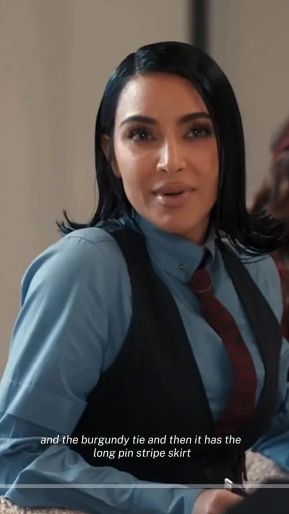 Kardashian showed off the Jean Paul Gaultier ensemble in her TikTok video on Nov. 6, 2025. Hulu