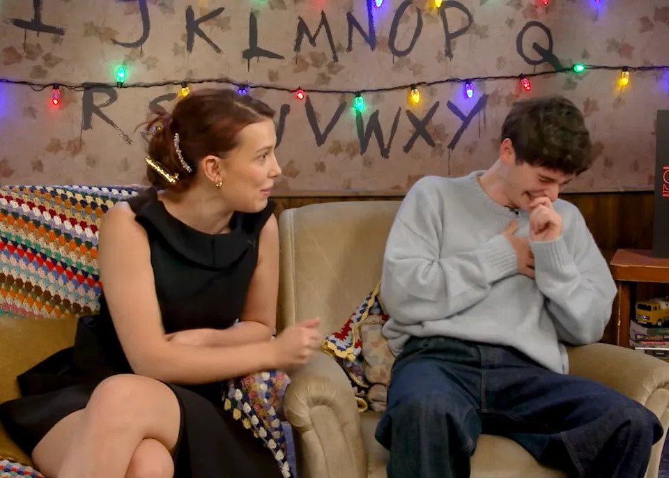 Millie and Noah chatting in an interview