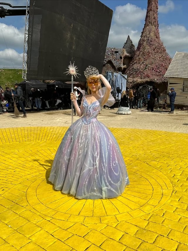 Ariana Grande on set of Wicked: For Good